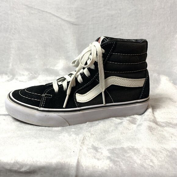 Vans Other - Vans Off The Wall Black Hi Top Skateboard Shoes Womens 6.5 Mens 5